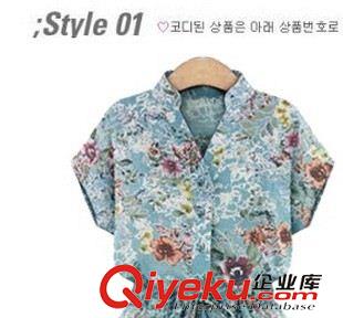 2015年6月新款 新款歐美大碼女裝 時尚胖mm夏裝植物花卉顯瘦連衣裙原始圖片3