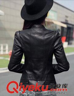 2015年7月新款 小皮衣女短款修身pu機(jī)車夾克春裝歐洲站西裝外套上衣原始圖片3