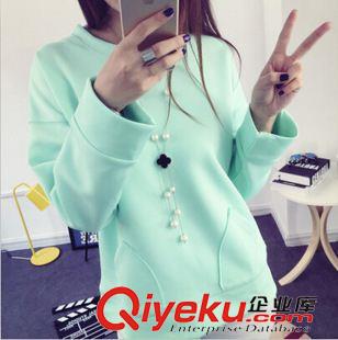 2015年9月份新款 秋新款女裝打底衫韓版修身大碼顯瘦襯衫領上衣純棉長袖t恤