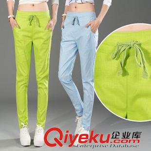 9月2號新款 2015秋季文藝棉麻亞麻女褲寬松緊腰哈倫褲小腳褲休閑長褲子原始圖片2