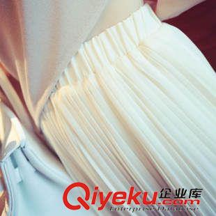 休閑褲 夏新款女裝韓版時(shí)尚純色飄逸寬松百褶闊腿長(zhǎng)裙褲7016#原始圖片3