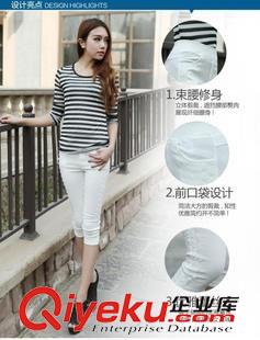 休閑褲 花邊新款女褲韓版小腳褲顯瘦鉛筆褲百搭打底休閑原始圖片2