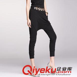 休閑褲 歐美女哈倫褲春夏精品女褲休閑褲九分褲彈力女士哈倫九分褲原始圖片2