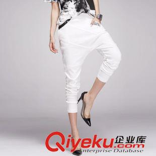 休閑褲 歐美女夏哈倫褲休閑褲垮褲精品大碼女裝彈力九分褲原始圖片2