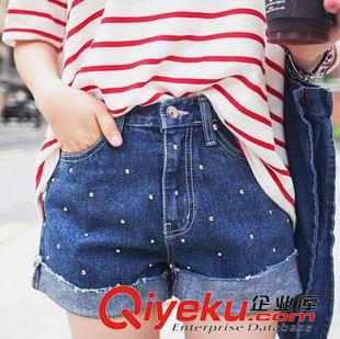 短褲 復古個性卷邊牛仔短褲女