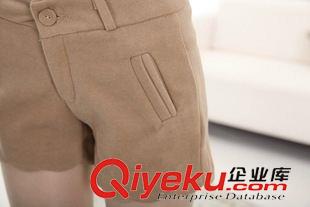 短褲 新款秋冬短褲百搭顯瘦波浪邊羊絨毛呢短褲靴褲女0342原始圖片3