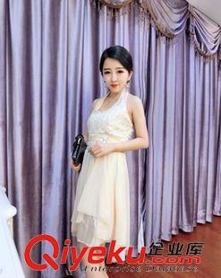 連衣裙 歐洲站新款女裝掛脖露肩性感優(yōu)雅女神連衣裙原始圖片3