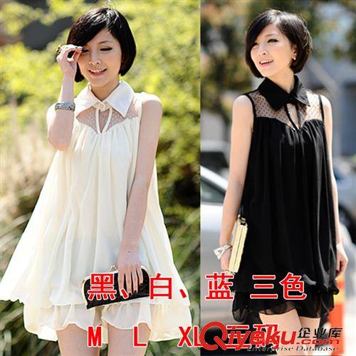 連衣裙 夏新款女裝韓版夏季網(wǎng)紗公主百搭修身無袖背心裙雪紡連衣裙原始圖片2