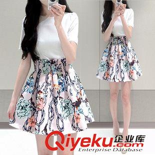 連衣裙 2015夏韓版寬松大碼花邊拼接連衣裙 中長款亞麻棉麻連衣裙女