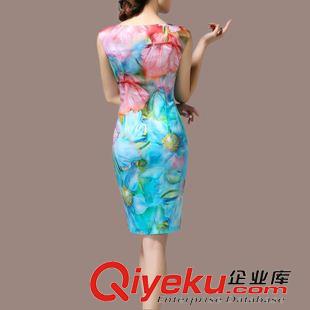連衣裙 2015夏裝新款女裝印花修身連衣裙大碼顯瘦裙子原始圖片2