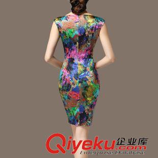 連衣裙 2015新款夏女裝 時(shí)尚OL氣質(zhì)優(yōu)雅印花大碼連衣裙原始圖片2