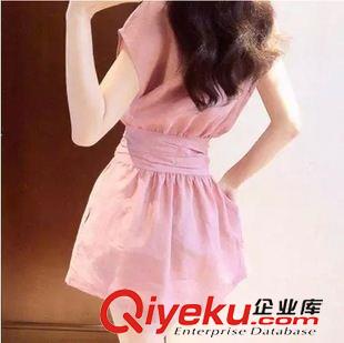 連衣裙 韓國(guó)夏季短袖復(fù)古大碼女裝中長(zhǎng)款亞麻顯瘦A字裙子原始圖片3
