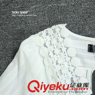連衣裙 夏季新品 韓國爆款仙女V領蕾絲鏤空連衣裙女原始圖片3