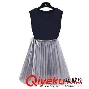 連衣裙 夏季新款韓版女裝雪紡連衣裙夏裝兩件套歐根紗裙子套裝原始圖片3