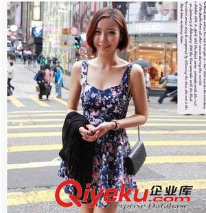 連衣裙 2014夏裝新款韓國(guó)女裝吊帶裙復(fù)古印花背心裙子原始圖片2