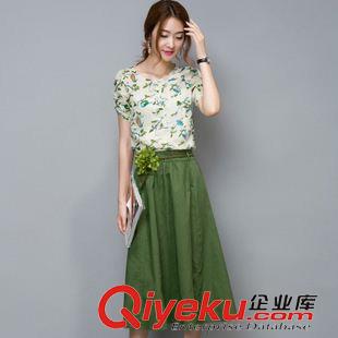連衣裙 夏裝季新款棉麻連衣裙女復古中長裙韓系兩件套裝裙子夏天潮原始圖片3