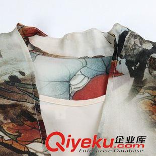 連衣裙 真絲連衣裙夏季復(fù)古水墨印花襯衫連衣裙兩件套裝原始圖片3