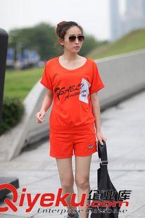 套裝 蝙蝠衫韓版T恤短褲女裝運動服套裝夏裝休閑套裝原始圖片2