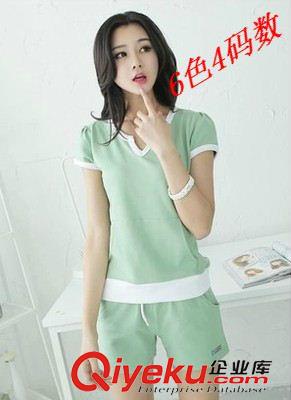 套裝 2015休閑時(shí)尚短袖短褲套裝女款夏 學(xué)生純棉短衣女士運(yùn)動(dòng)裝原始圖片3