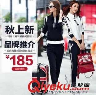 長袖套裝 2015新款秋冬長袖運(yùn)動服女 長褲休閑運(yùn)動套裝原始圖片3