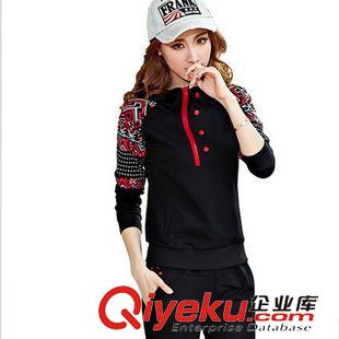 長袖套裝 2015春秋裝新款運(yùn)動休閑套裝套頭衛(wèi)衣女大碼兩件套時尚女
