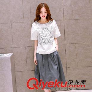 短袖連衣裙 短袖棉麻連衣裙女2015夏季新款女裝棉麻t恤+長(zhǎng)裙兩件套