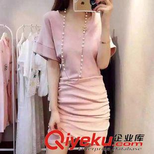 短袖連衣裙 2015夏裝新款女裝小香風修身短裙夜店性感包臀A字連衣裙