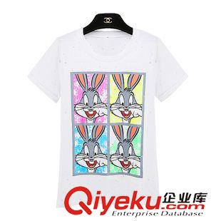 【休閑套裝】 2015 女夏裝T恤 +系帶小腳褲兩件套可愛卡通時尚休閑套裝原始圖片2