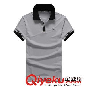 T恤 襯衫 廠家直銷夏季男裝時尚純棉修身純色翻領短袖休閑衫19809經典百搭