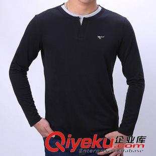 T恤 襯衫 Z春秋新款情侶長袖圓領T恤 純棉彈力女T恤 外貿男式T恤3303