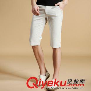 褲子 DK廠家直銷2015夏季男士休閑褲修身韓版男式五分褲棉麻男裝中褲原始圖片2