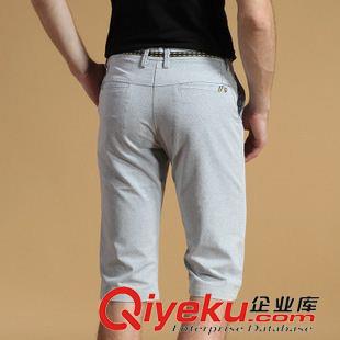 褲子 DK2015夏季男式休閑褲韓版時(shí)尚男士五分褲棉麻中腰5分褲男原始圖片2