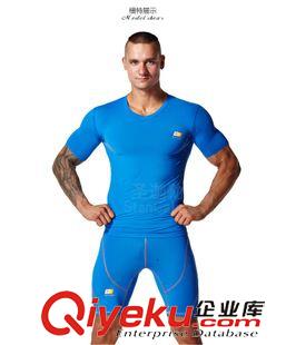 緊身衣 2014年 新款 男士V領(lǐng)  短袖緊身衣  運(yùn)動(dòng)T恤  廠(chǎng)家直銷(xiāo) 批發(fā)零售原始圖片2