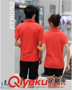 短褲短袖 2015新款針織運動套裝女夏團體服短袖情侶套裝男速干透氣乒乓球服原始圖片3
