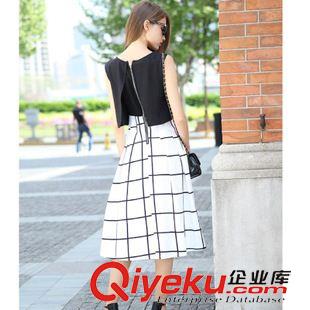 2015歐美高端面料潮裝 歐洲站實拍2015夏季新款 百褶圓領雪紡印大花連衣裙西米亞長裙原始圖片3
