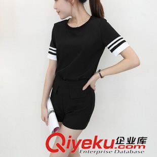 2015時尚套裝潮 2015夏季新款 韓版大碼女裝 修身顯瘦兩件套 短袖短褲時尚套裝原始圖片2