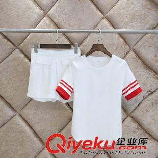 2015時尚套裝潮 2015夏季新款 韓版大碼女裝 修身顯瘦兩件套 短袖短褲時尚套裝原始圖片3
