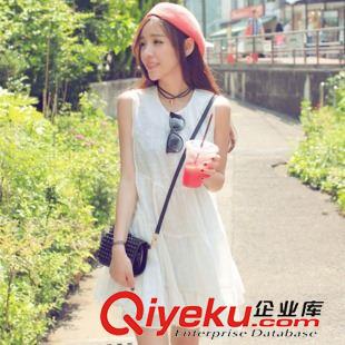 2015新款連衣裙 火拼2015夏季新款  韓版時尚連衣裙 小碎花荷葉邊系帶收腰吊帶裙
