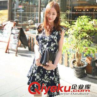 2015新款連衣裙 2015新款夏裝 韓版假兩件連衣裙收腰無袖棉麻透氣亞麻連衣裙
