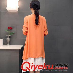 9月秋冬一期新款 2015秋季女裝文藝棉麻連衣裙 長裙寬松大碼兩件套亞麻裙40943原始圖片3