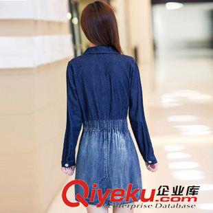 9月秋冬一期新款 歐洲站2015早秋新款 修身顯瘦氣質(zhì)牛仔連衣裙大碼女裝長(zhǎng)裙40911原始圖片3