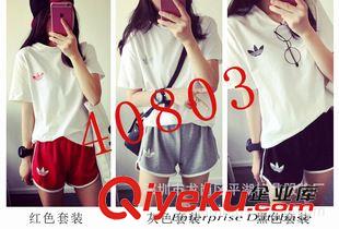 7月夏季二期新款 2015新款歐美休閑女裝夏季套裝短褲運(yùn)動衛(wèi)衣兩件套批發(fā)一件代發(fā)原始圖片3