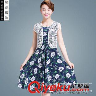 羽絨服|馬甲背心 2015夏季新款女裝 歐洲站大碼雪紡連衣裙 gddp品質(zhì)裙裝40409