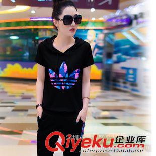 大碼女裝 新款套裝運(yùn)動(dòng)套裝兩件套短袖大碼運(yùn)動(dòng)服休閑套裝女夏季40616原始圖片2