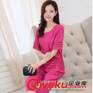 大碼女裝 2015夏裝新款印花寬松大碼短袖休閑運動套裝女 胖MM套裝40624原始圖片2