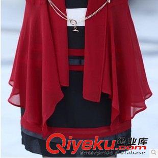 夏季 新款韓版女裝顯瘦 雪紡裙子修身兩件套連衣裙廠家批發40441原始圖片2