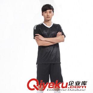 男裝足球服 2015歐冠黑色學生光板長袖足球隊球衣 足球訓練服褲子套裝 冬包郵