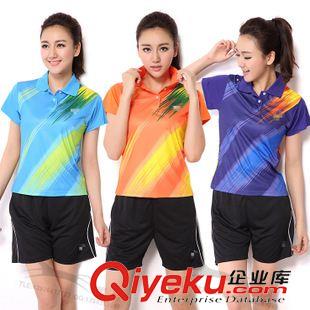羽毛球服系列 羽毛球服 男女款 短袖上衣短褲情侶套裝 比賽訓練透氣隊服批發