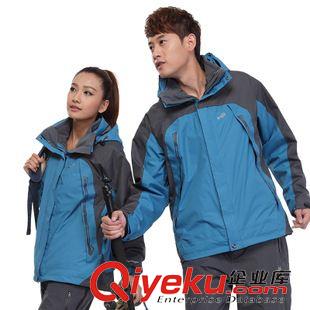 男女運動套裝 名朗格 秋冬情侶款男女士 加厚保暖兩件套抓絨zp戶外防水沖鋒衣原始圖片2