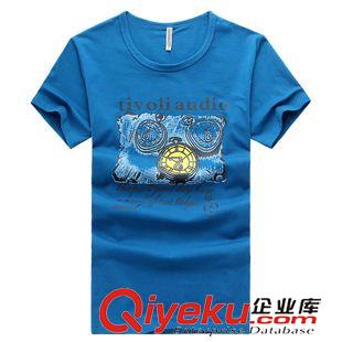 短袖T恤 2014新品男士印花短袖t恤 運動品牌休閑半袖圓領(lǐng)純棉套頭體恤1415原始圖片2